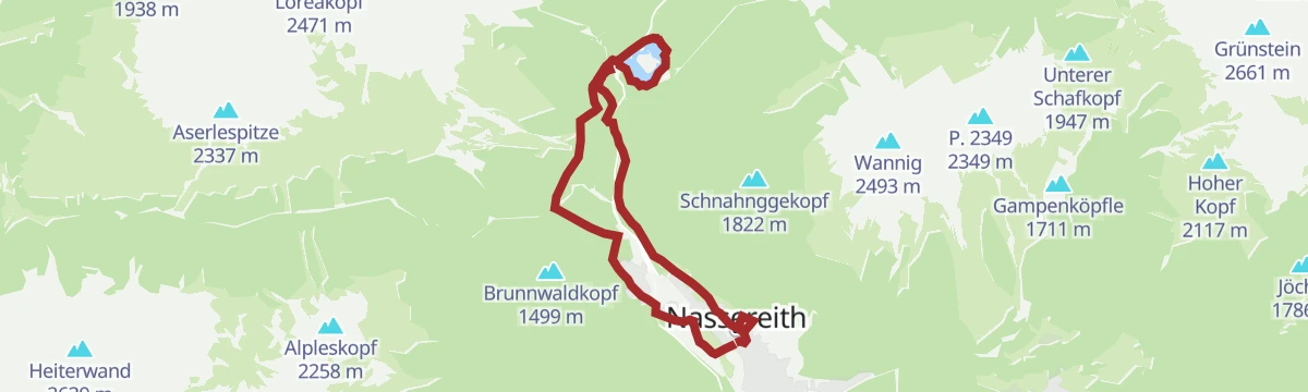 Route map: Fernsteinsee - Nassereith